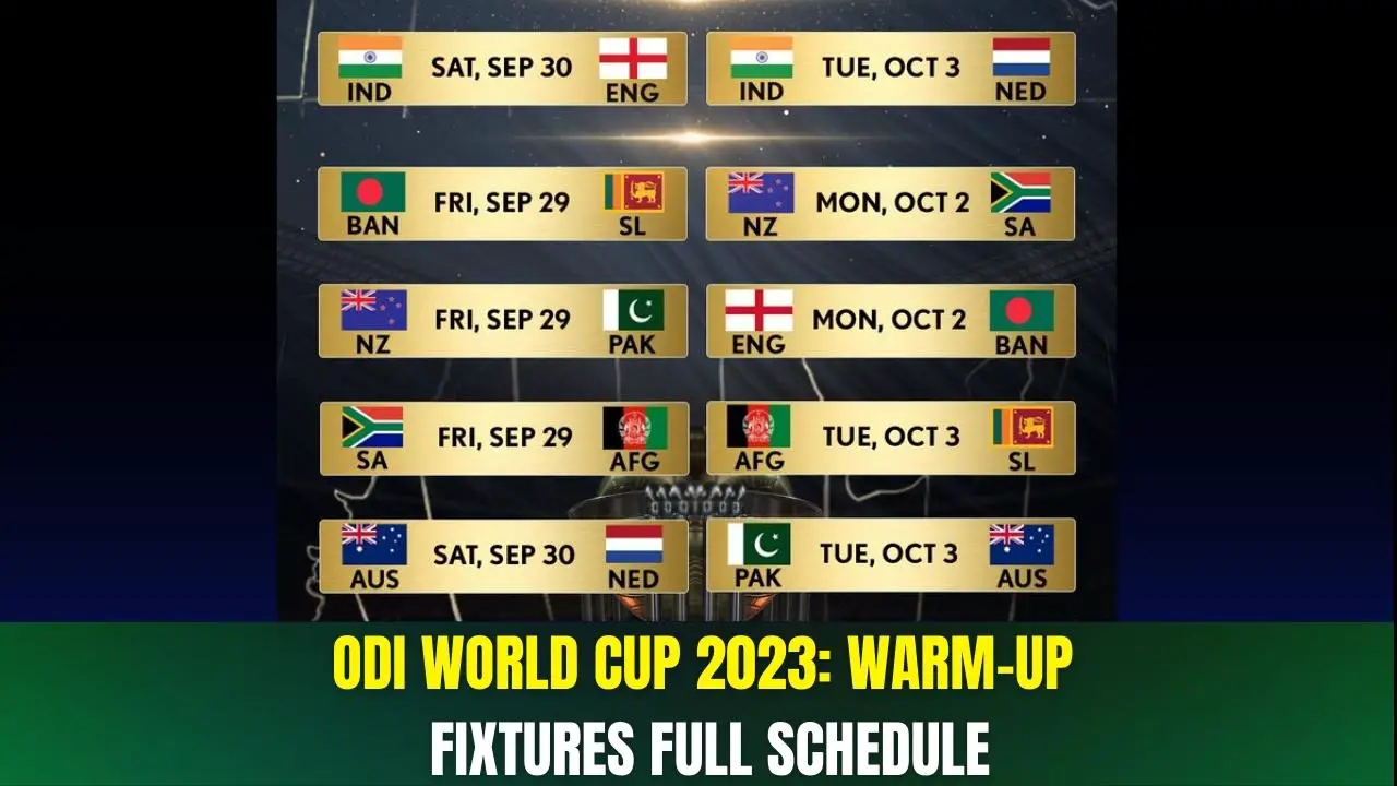 World Cup 2023 WarmUp Matches Schedule and Live Telecast in India
