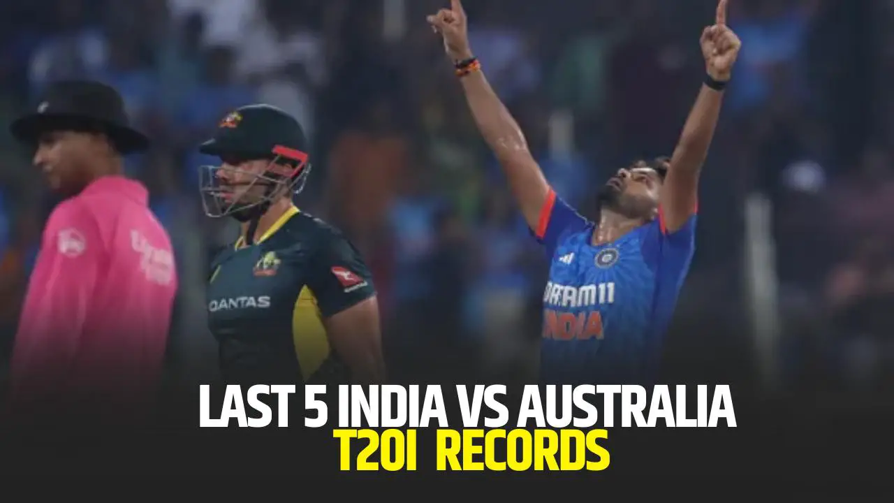 Last 5 India vs Australia T20I match results IND vs AUS 2023 headto