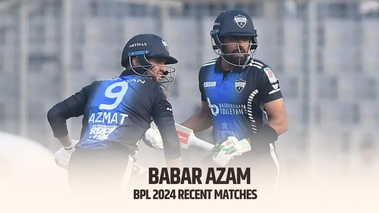 BPL 2024 Recent Matches of Babar Azam Babar Azam's Last 5 T20 Innings